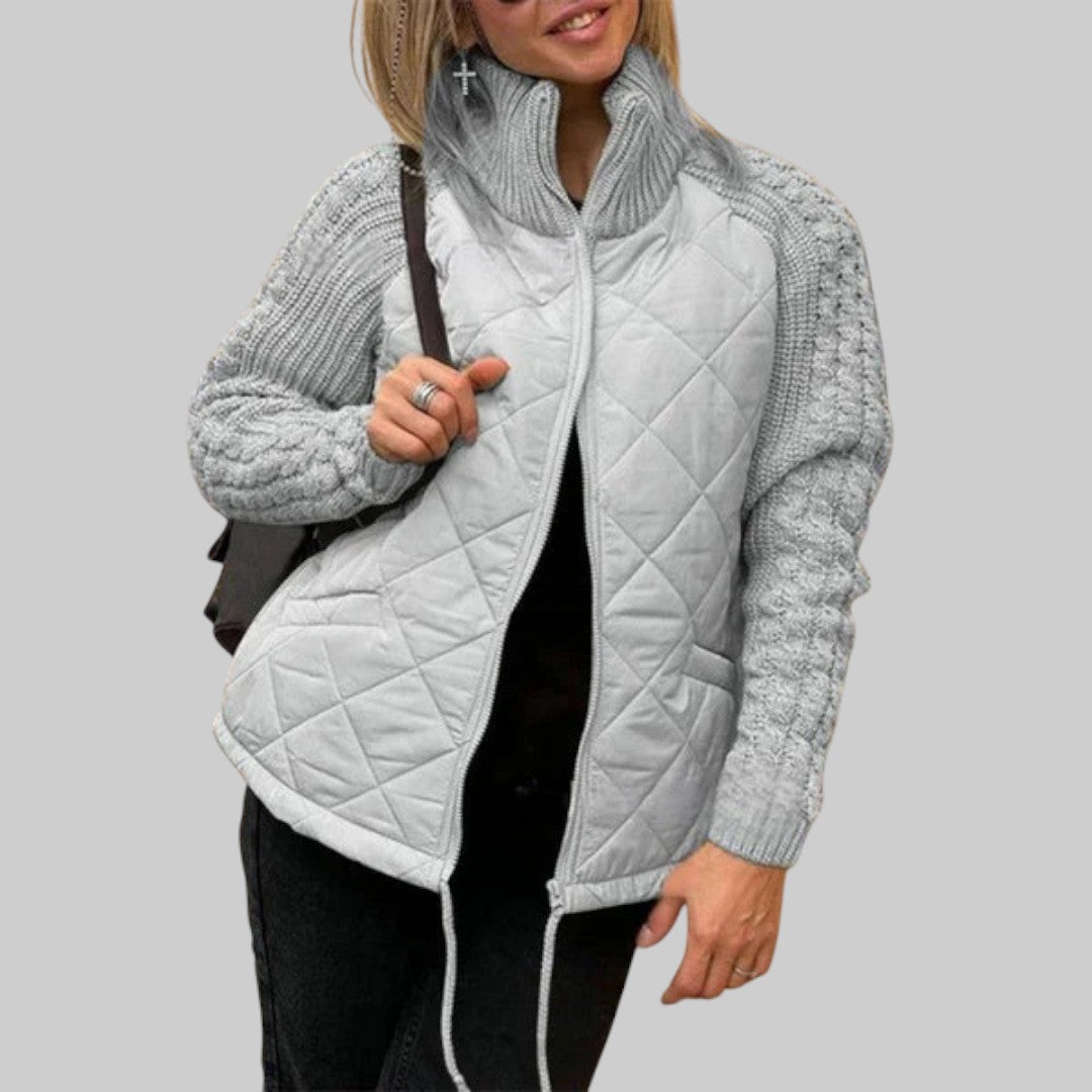 BARBORA | PATCHWORK PLETENÝ KABÁT PRE DÁMY