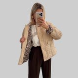 LEA | ELEGANTNÁ BUNDA S LEOPARDÍM PODŠITÍM