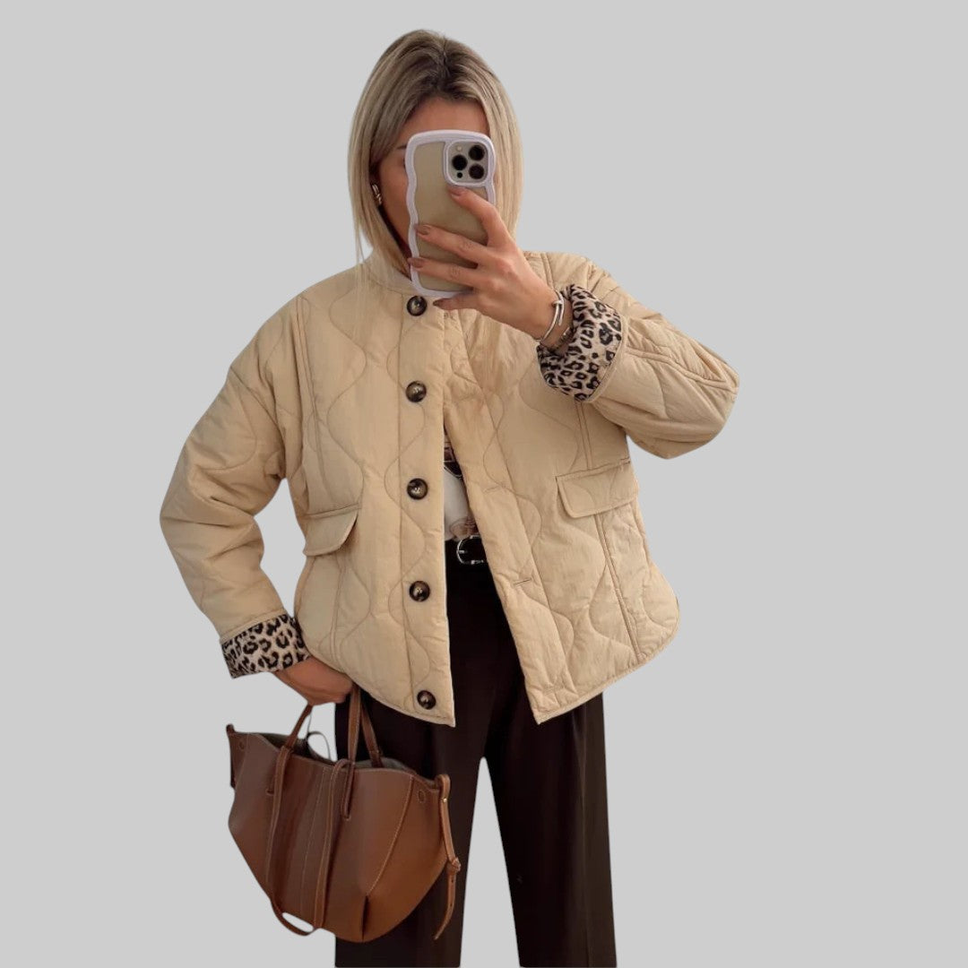 LEA | ELEGANTNÁ BUNDA S LEOPARDÍM PODŠITÍM